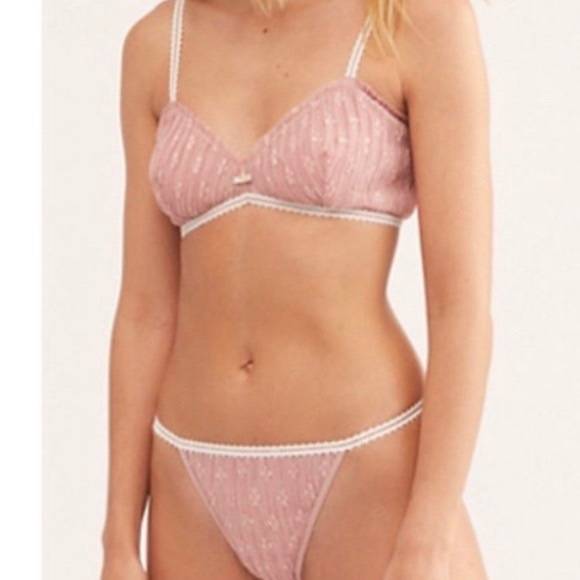 NEW! $20 FREE PEOPLE “Gabriella” Small Thong Underwear Pixie Nude - Picture 4 of 15